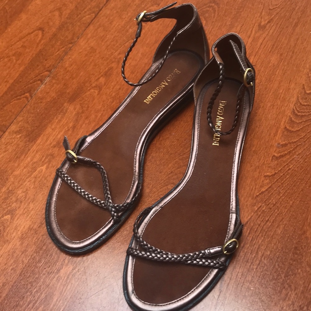 Bronze Enzo Agngolini leather Sandals